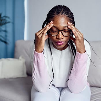 Woman worried about constipation