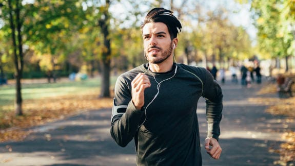 Man enjoying running in the park