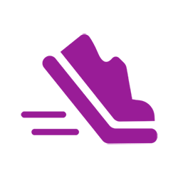 purple move your body running shoe icon